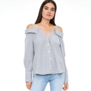 Pistola off the shoulder button up collared shirt, Medium